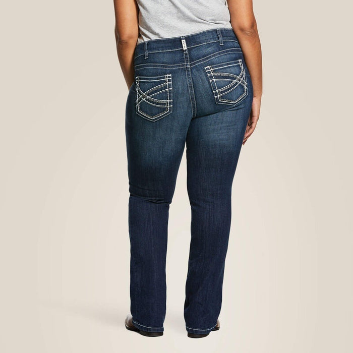 Ariat Womens Mid Rise Entwined Boot Cut Jeans - Marine