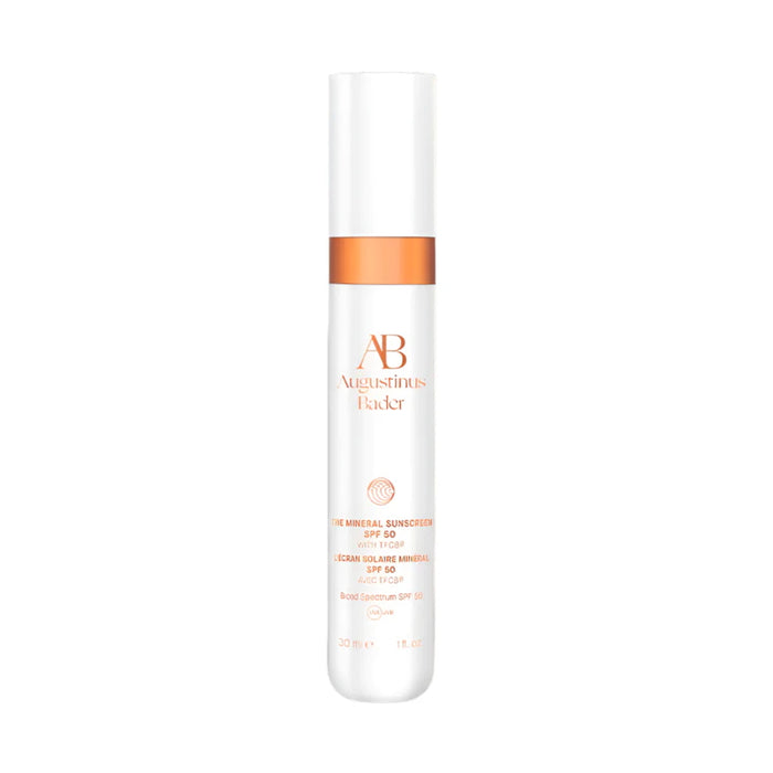 Augustinus Bader The Mineral Sunscreen SPF 50 tube, white with copper band