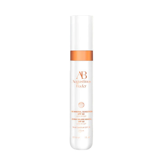 Augustinus Bader The Mineral Sunscreen SPF 50 tube, white with copper band