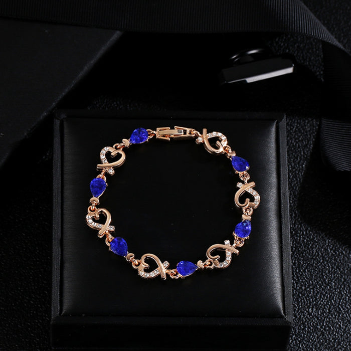 Austrian Crystal Fashion Heart Chain Bracelet