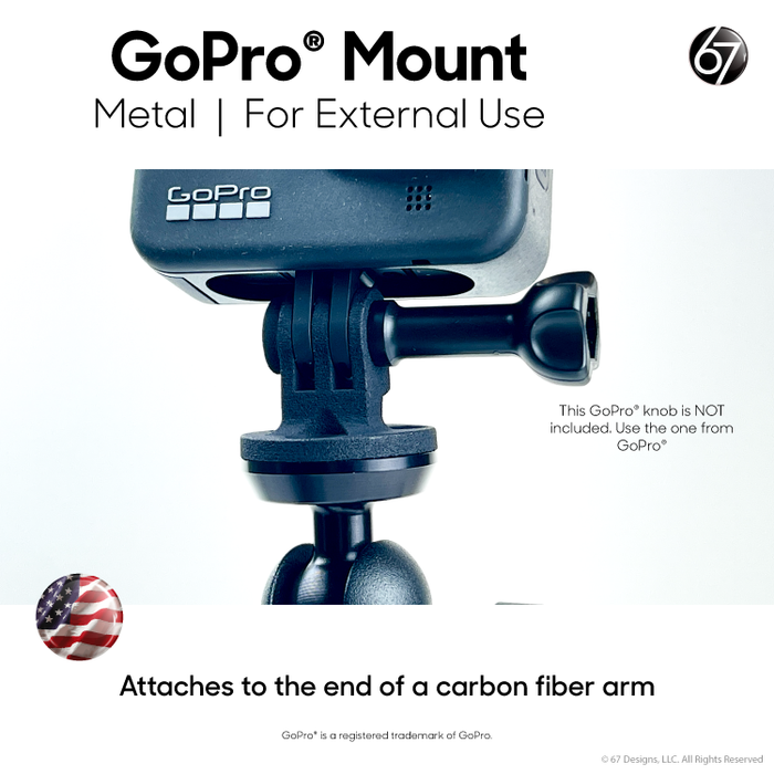 Aviator's Metal Action Camera Mount with 3 Finger Adapter