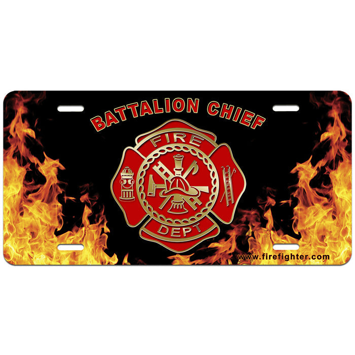 Firefighter rank license plate for Batt Chief