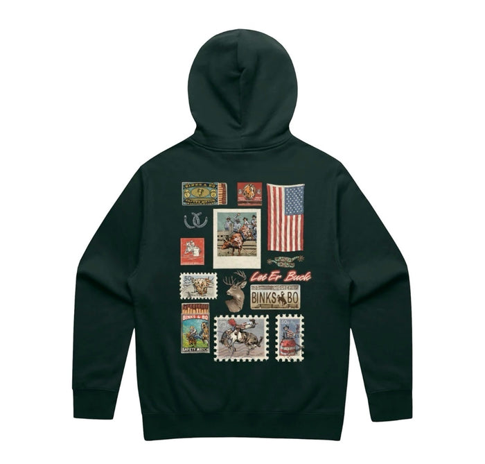 Binks & Bo Unisex Rodeo Heritage Hoodies - Pine Green