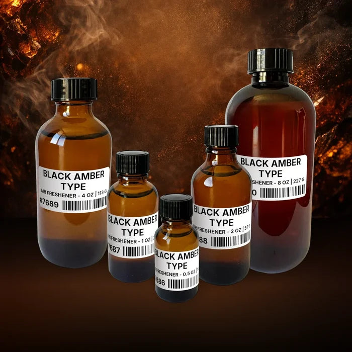 Black Amber Type Air Freshener - 2 lb | 907 g fragrance bottle image with atmospheric background for Air Freshener. Premium lifestyle product photo for fragrance listing.