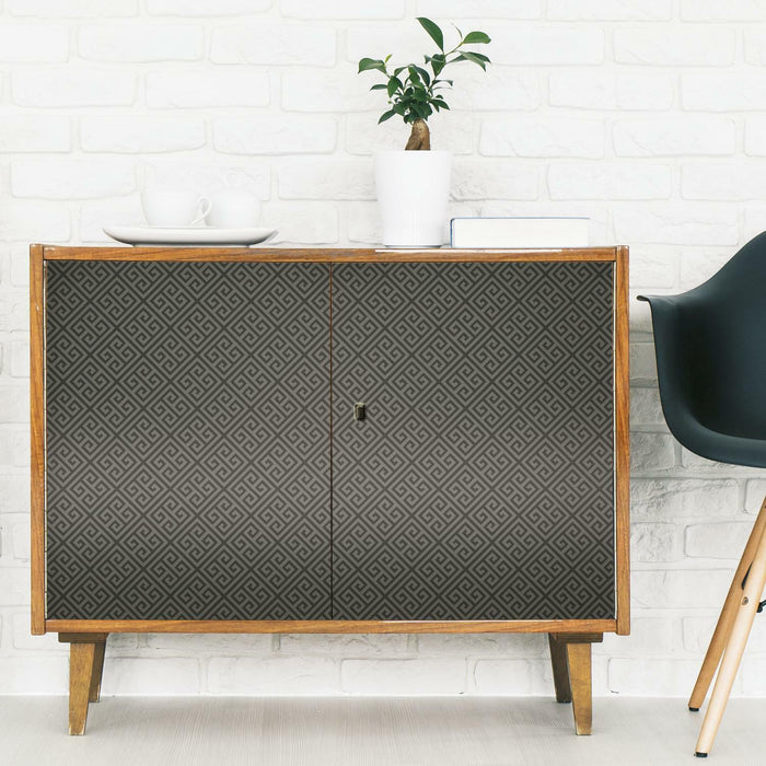 Black Greek Key Peel & Stick Wallpaper - EonShoppee