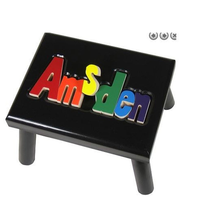 Black Step Stool- Name Puzzle