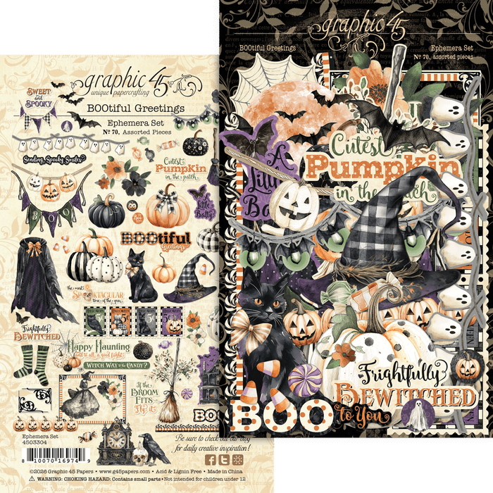 BOOtiful Greetings Ephemera Set - Graphic 45