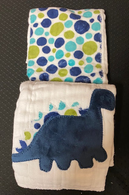 Burp Cloth Sets of 2 Dino