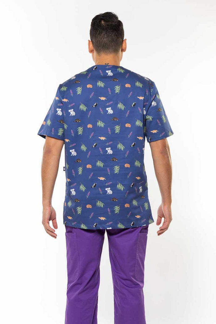 Bush Friends Midnight - Unisex Printed Scrub Top