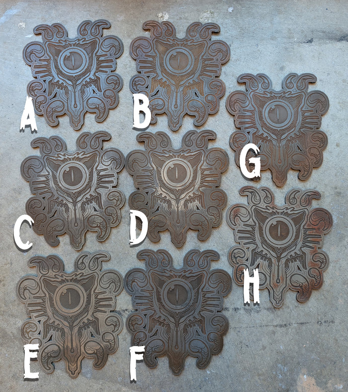 CAT GOD COLD CAST METAL WALL PLAQUE