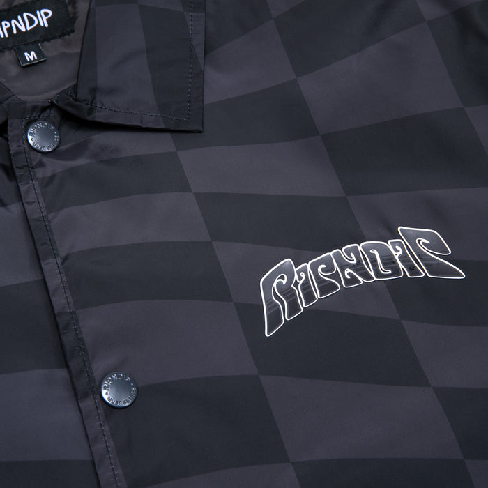 RIPNDIP Checked Coaches Jacket (Black/Charcoal)