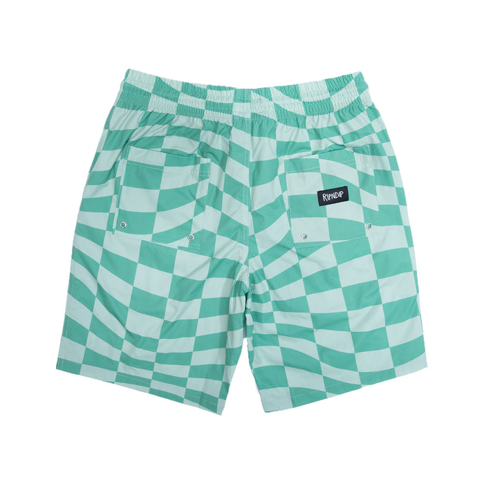 RIPNDIP Checked Swim Shorts (Olive/Pine)