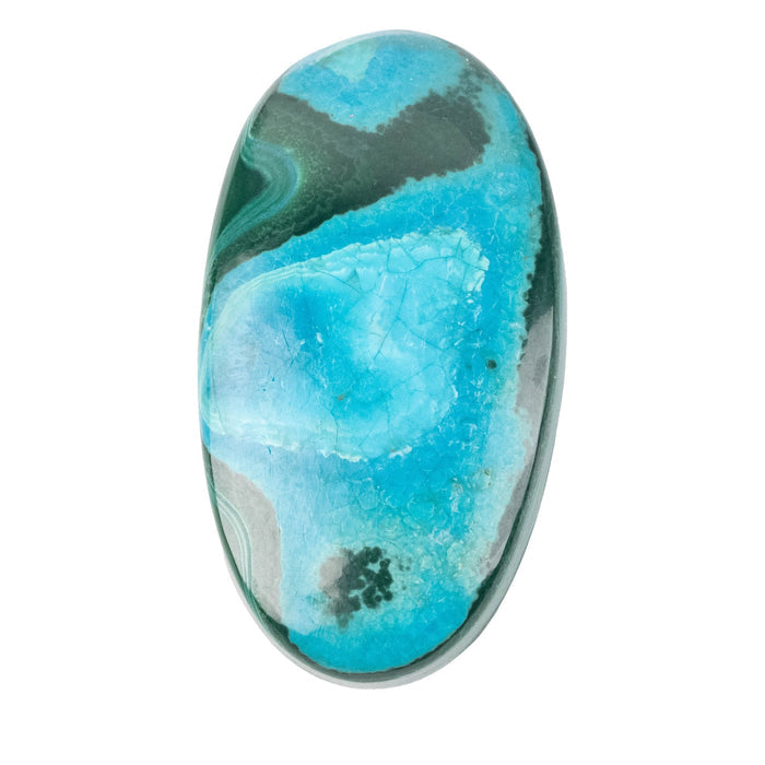 Chryscocolla + Malachite Cabochon 77.10 ct 41x22mm - InnerVision Crystals