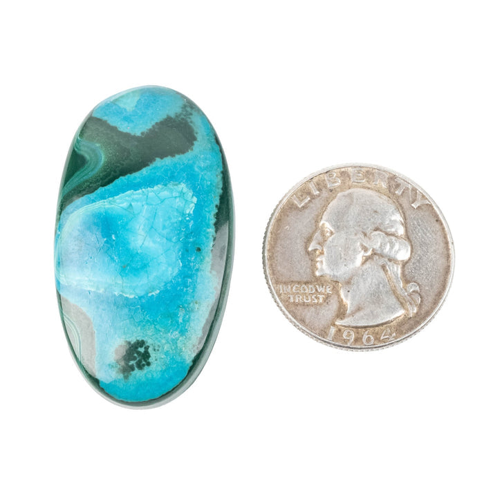 Chryscocolla + Malachite Cabochon 77.10 ct 41x22mm - InnerVision Crystals