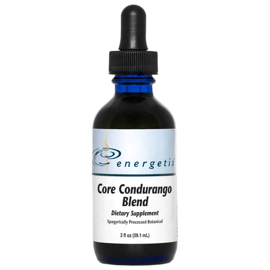 Core Condurango Blend is a spagyrically processed botanical blend featuring Condurango bark (Marsdenia cundurango), fenugreek seed, elecampane root, and complementary herbs to support digestive health, nutrient assimilation, normal digestive enzyme levels, metabolic balance, and healthy immune function.*