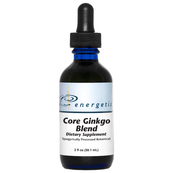 Core Ginkgo Blend is a spagyrically processed, adaptogenic botanical blend featuring ginkgo biloba, gotu kola, Asian ginseng, and other complementary herbs formulated to support neurocognitive health, normal memory, and healthy circulatory function.*
