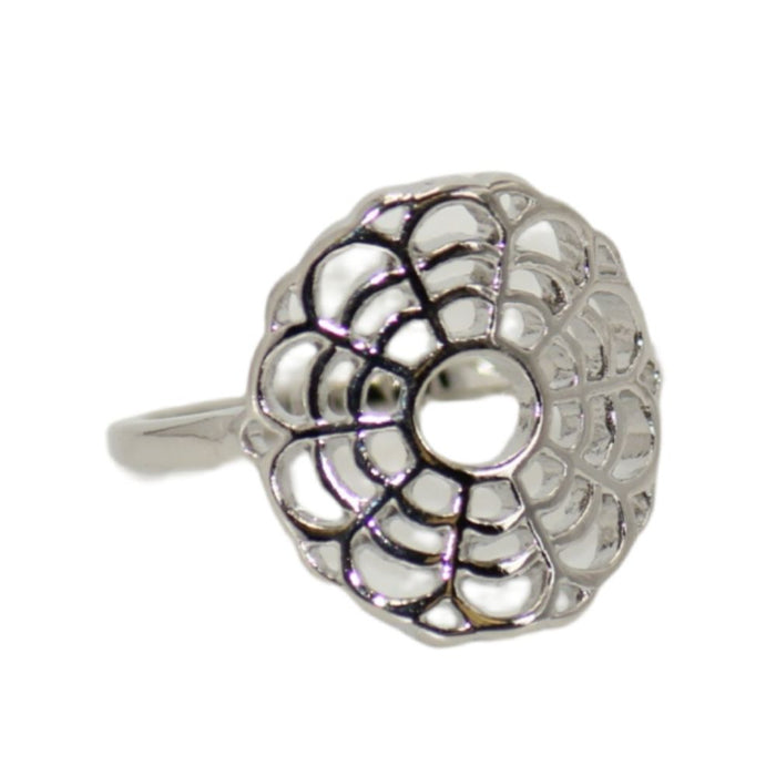 Crown Chakra Healing Symbol Silver Ring