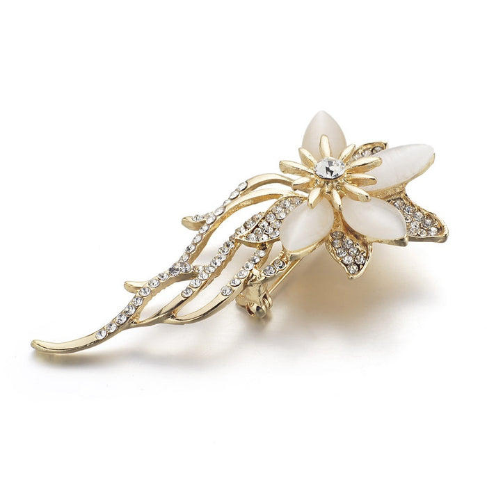 Crystal Flower Brooch