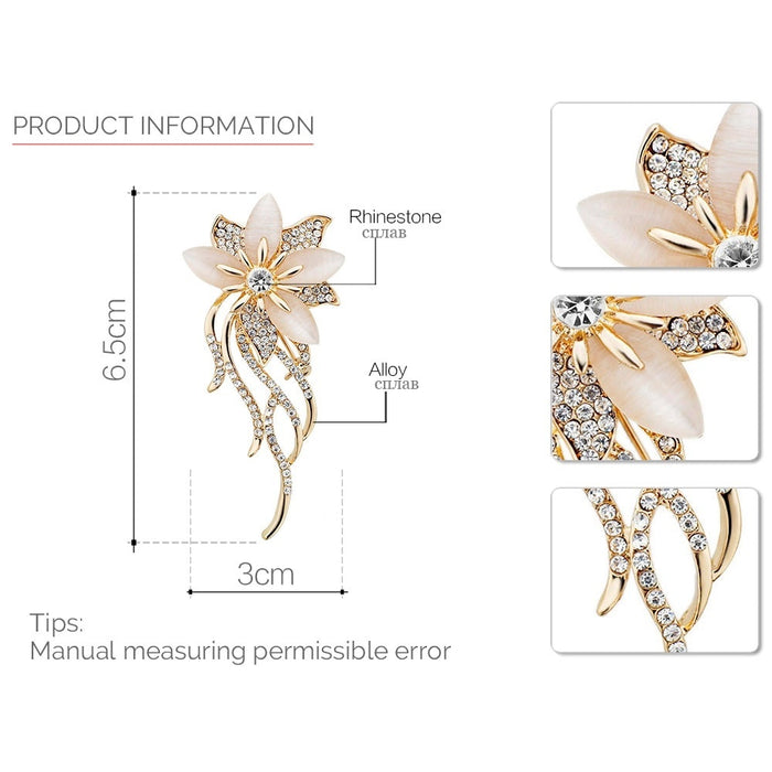 Crystal Flower Brooch