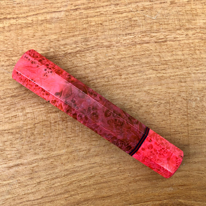Custom Japanese Knife handle (wa handle) - double dyed box elder