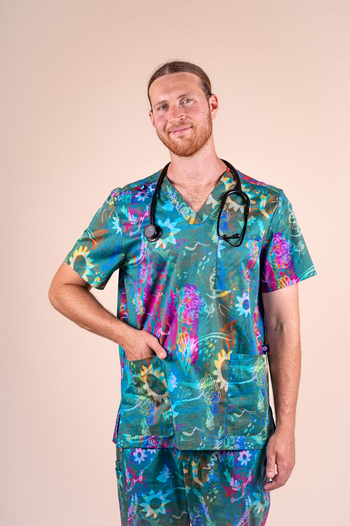 Daintree - Premium Unisex Printed Scrub Top