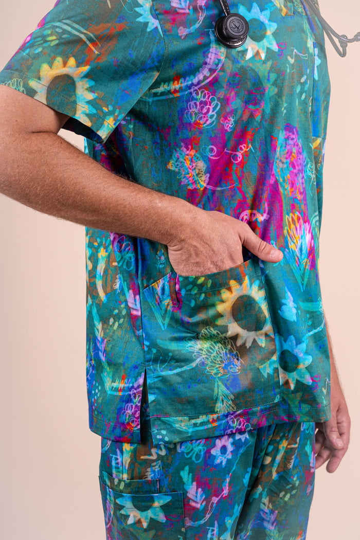 Daintree - Premium Unisex Printed Scrub Top