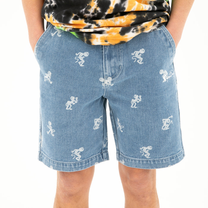 RIPNDIP Dance Party Denim Shorts (Medium Wash)