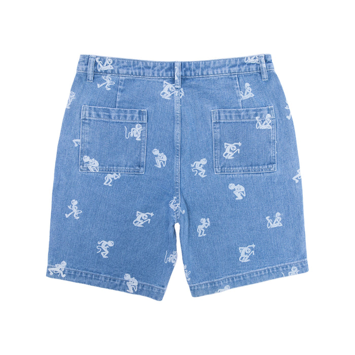 RIPNDIP Dance Party Denim Shorts (Medium Wash)