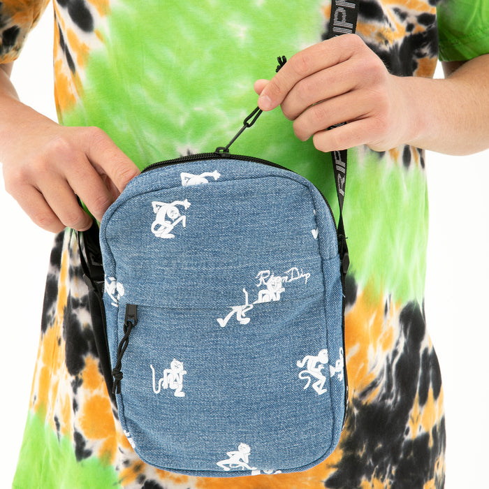 RIPNDIP Dance Party Shoulder Bag (Medium Wash)
