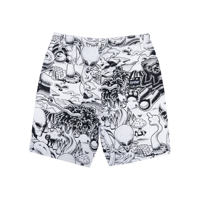 RIPNDIP Dark Twisted Fantasy Twill Shorts (Black/White)