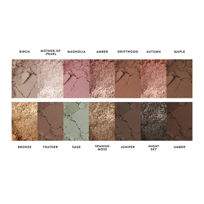 The Delectables Baked Eyeshadow Palette Earthy Essentials textures and shade names