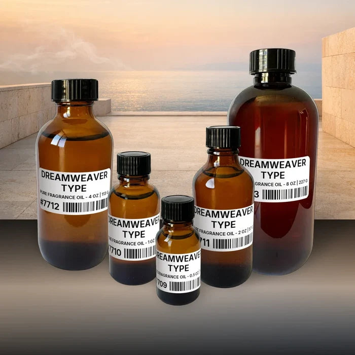 Dreamweaver Type Pure Fragrance Oil - 4 lb | 1.81 kg fragrance bottle image with atmospheric background for Pure Fragrance Oil. Premium lifestyle product photo for fragrance listing.