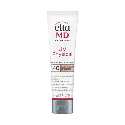 EltaMD UV Physical Broad-Spectrum SPF 40 rosy tint mineral face sunscreen tube