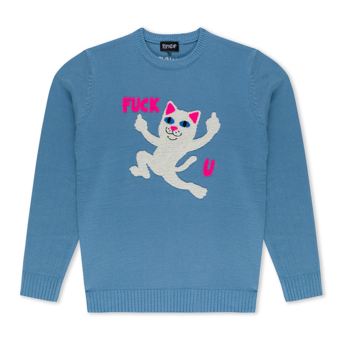 RIPNDIP F U Knit Sweater (Periwinkle)