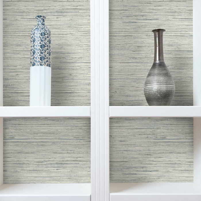 Faux Grasscloth Grey Peel & Stick Wallpaper - EonShoppee