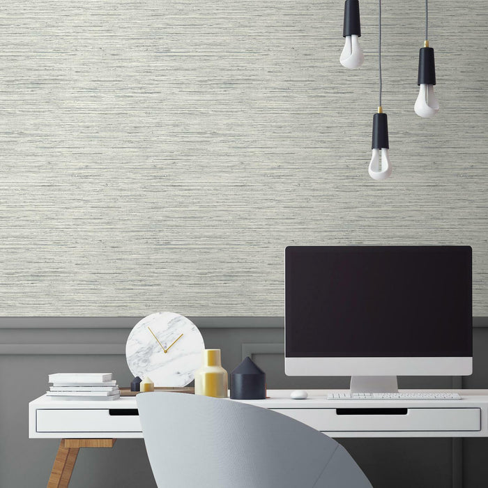 Faux Grasscloth Grey Peel & Stick Wallpaper - EonShoppee