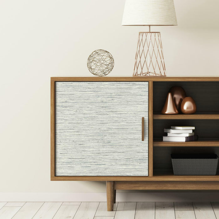 Faux Grasscloth Grey Peel & Stick Wallpaper - EonShoppee