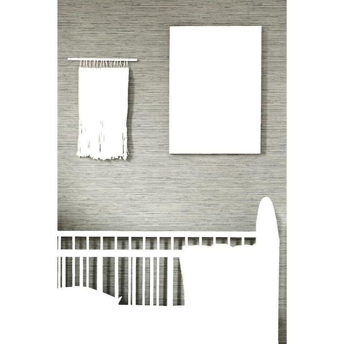 Faux Grasscloth Grey Peel & Stick Wallpaper - EonShoppee