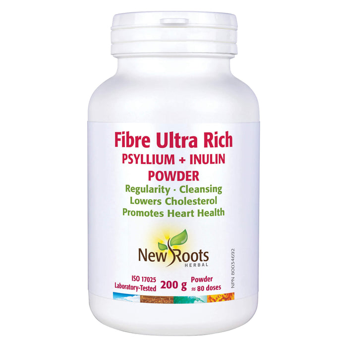 Bottle of New Roots Fiber Ultra Rich, Psyllium + Inulin 200g