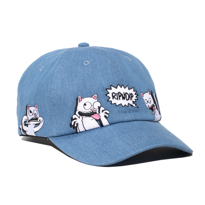 RIPNDIP Frustration Denim Dad Hat (Medium Wash)