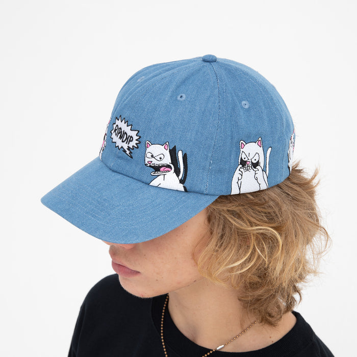 RIPNDIP Frustration Denim Dad Hat (Medium Wash)