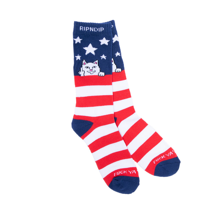 RIPNDIP Fuck Ya Merca Socks (Red/White/Blue)