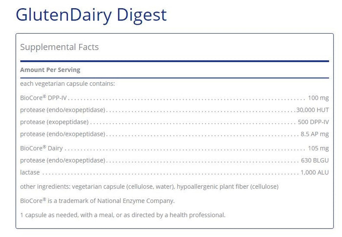 Gluten/Dairy Digest 60 capsules by Pure Encapsulations