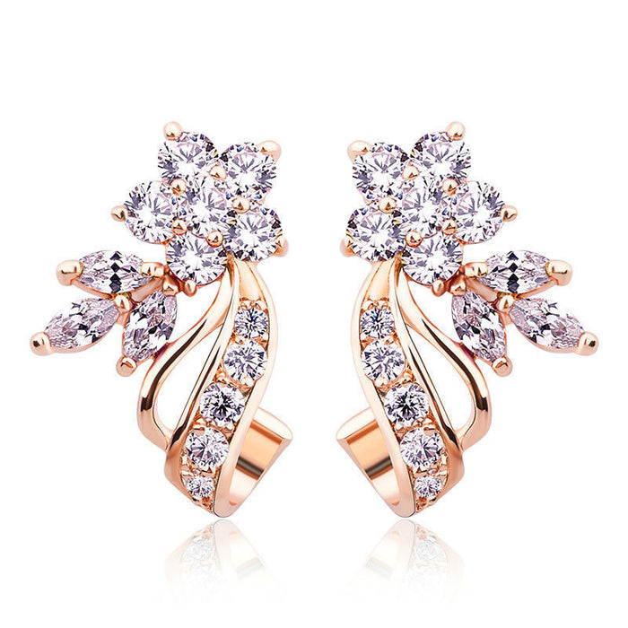 Gold Earrings "Cherry Flower"