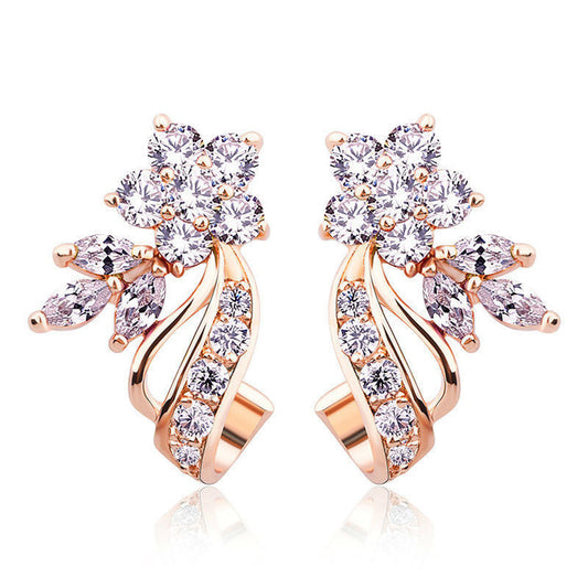 Gold Earrings "Cherry Flower"