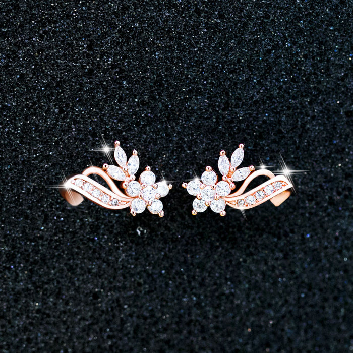 Gold Earrings "Cherry Flower"