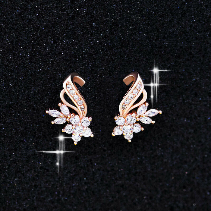 Gold Earrings "Cherry Flower"
