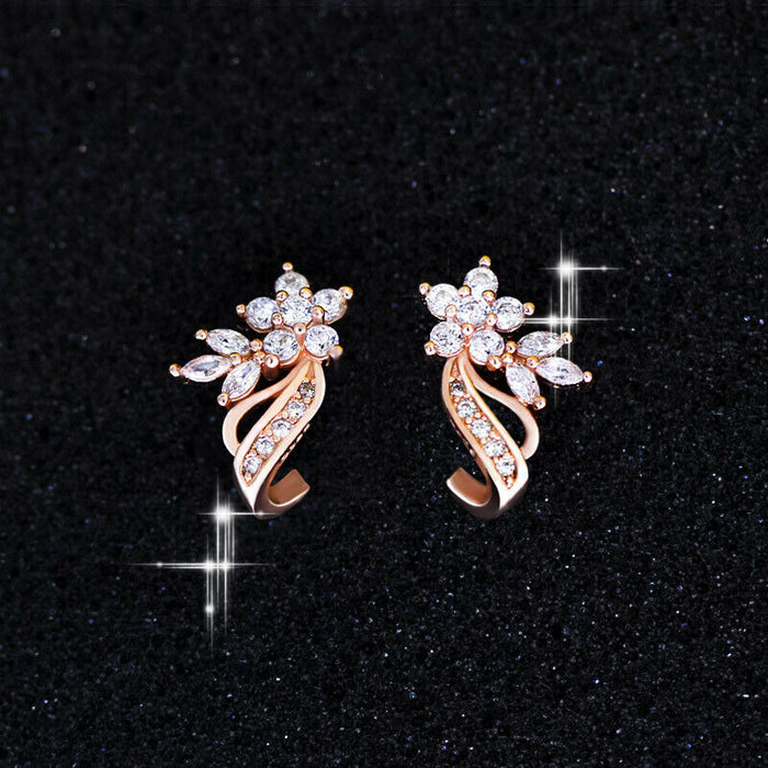 Gold Earrings "Cherry Flower"