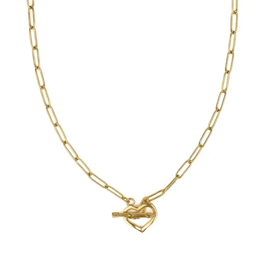 Gold Heart Toggle Necklace