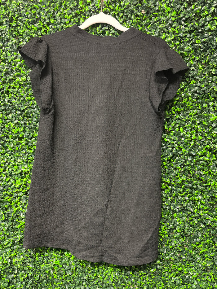 Grace And Emma Ribbed V-Neck Top